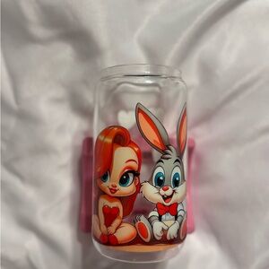 Bugs bunny and Jessica Glass Tumbler